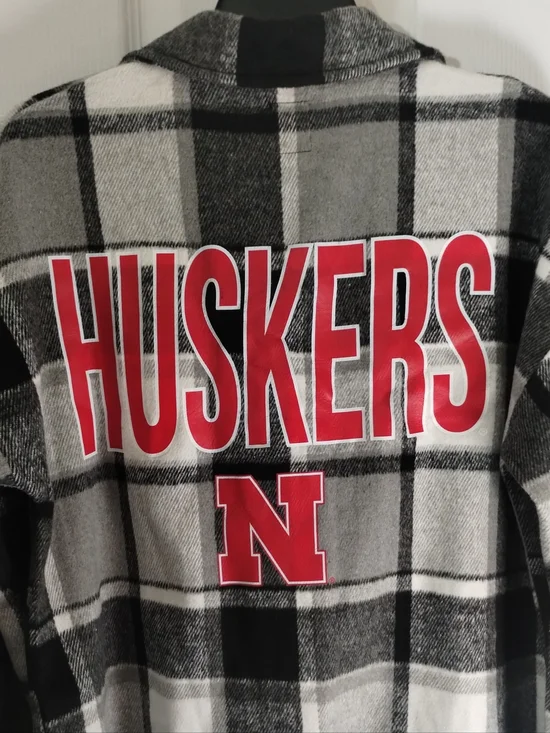 Gameday Couture Nebraska Huskers Plaid Black/White Shacket Jacket - Picture 11 of 15
